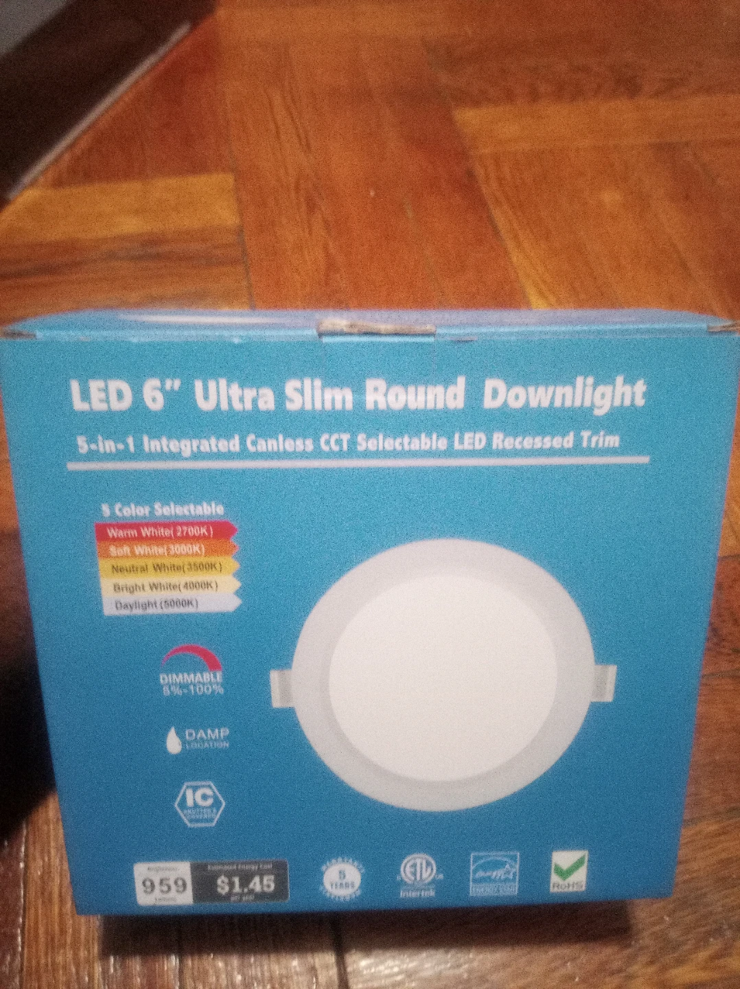 LED 6" Ultra Slim Round Downlight - 5-in-1 CCT Selectable