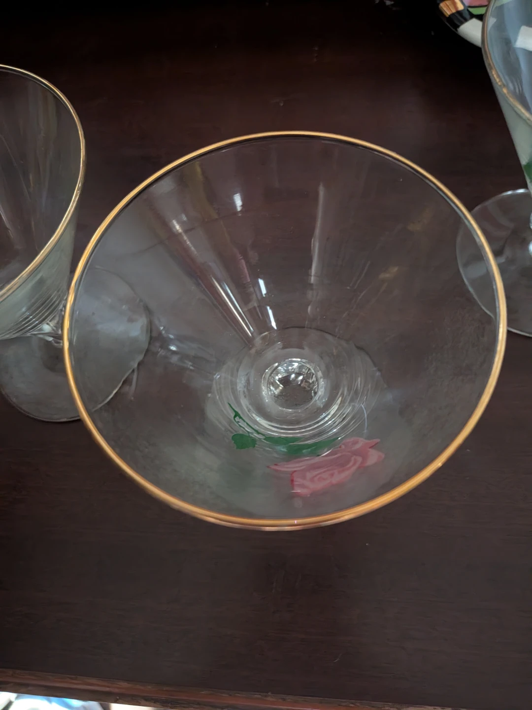 Set of 5 Vintage Rose Martini Glasses - photo 3
