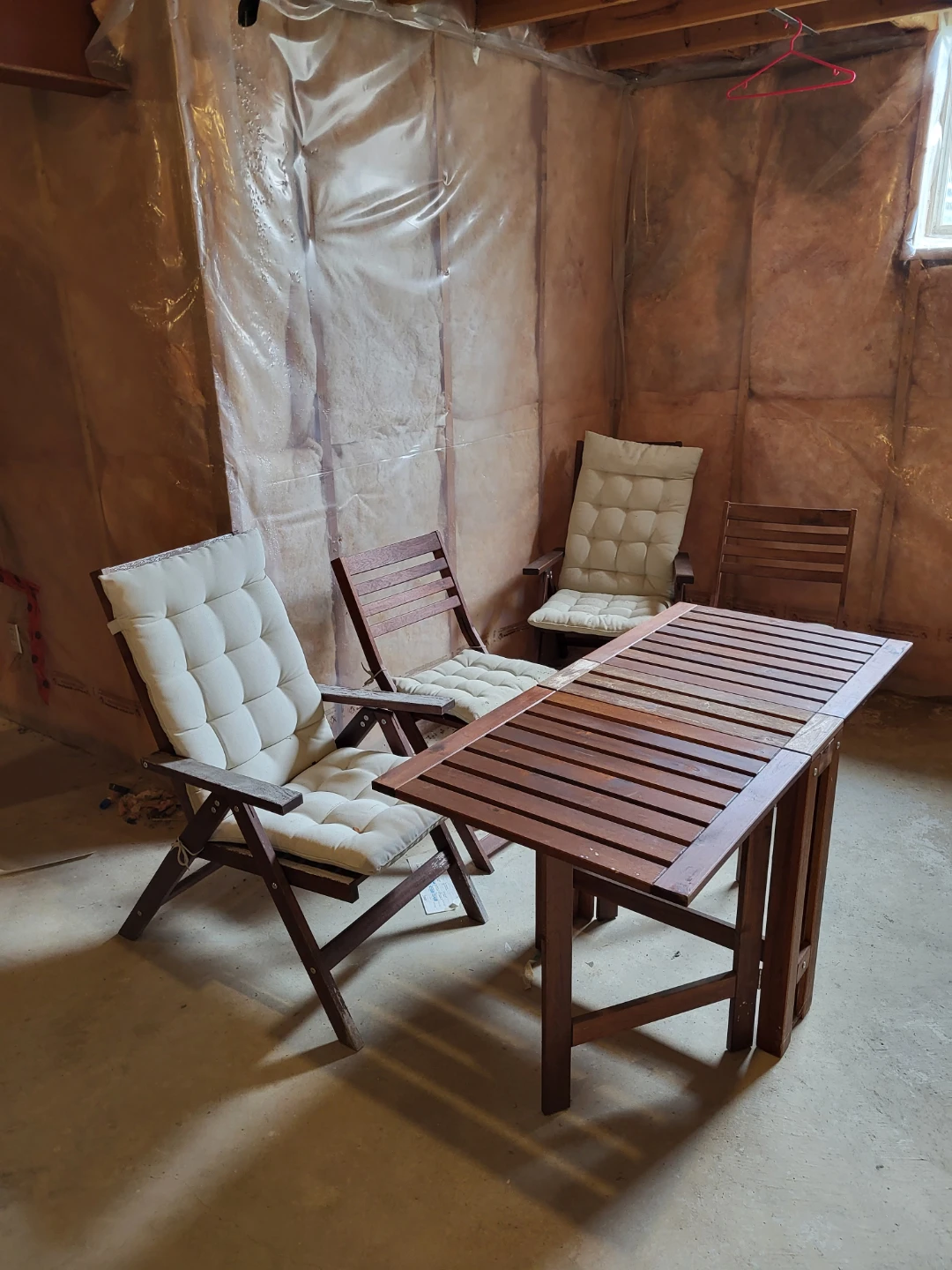 Ikea Applaro Wooden Folding Bistro Set with Cushions