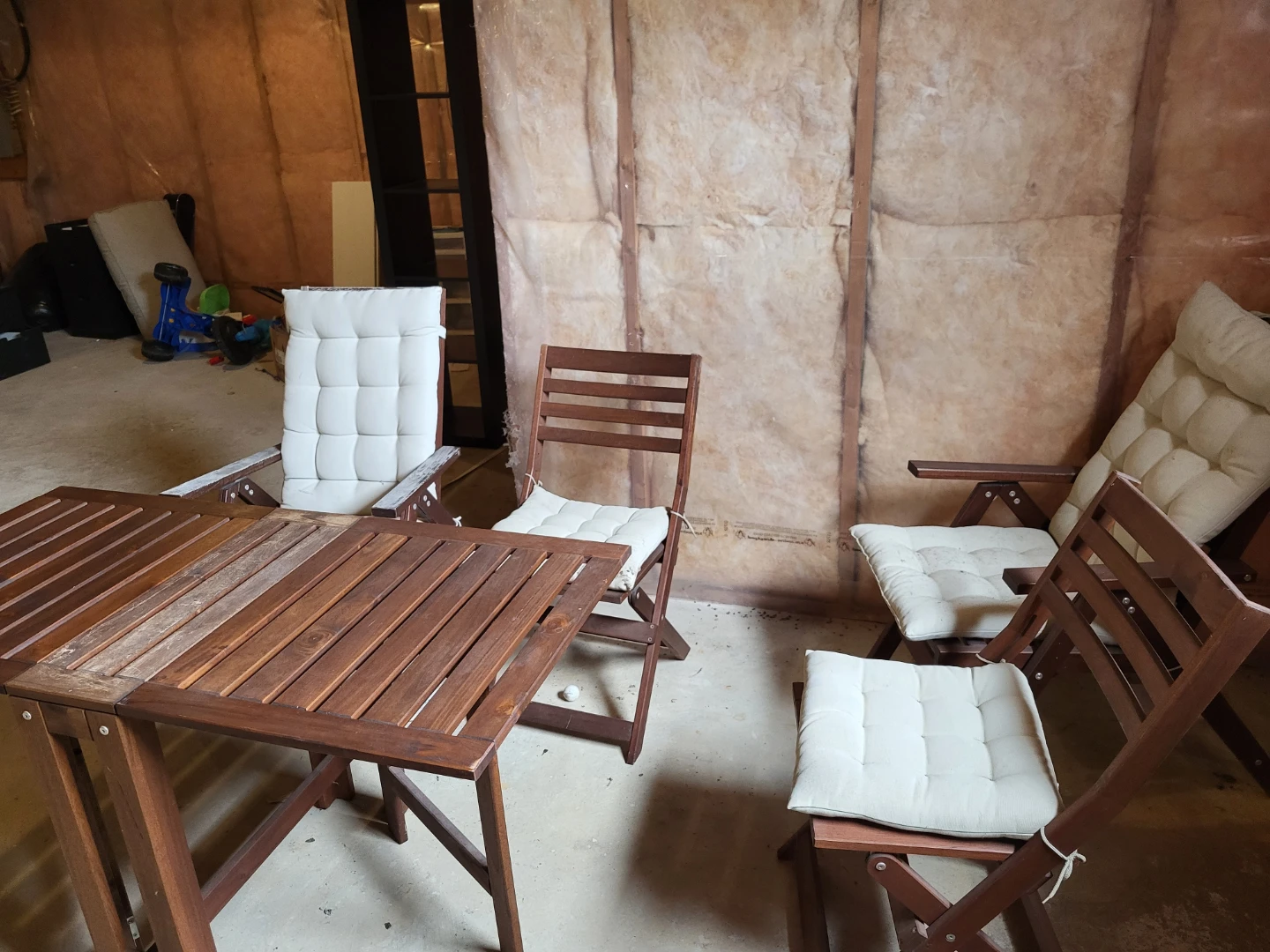 Ikea Applaro Wooden Folding Bistro Set with Cushions - photo 2