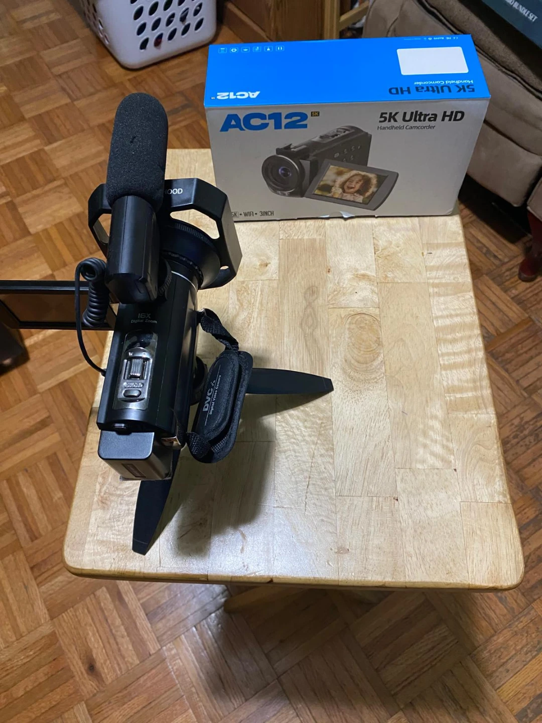 AC12 5K Ultra HD Handheld Camcorder with Microphone