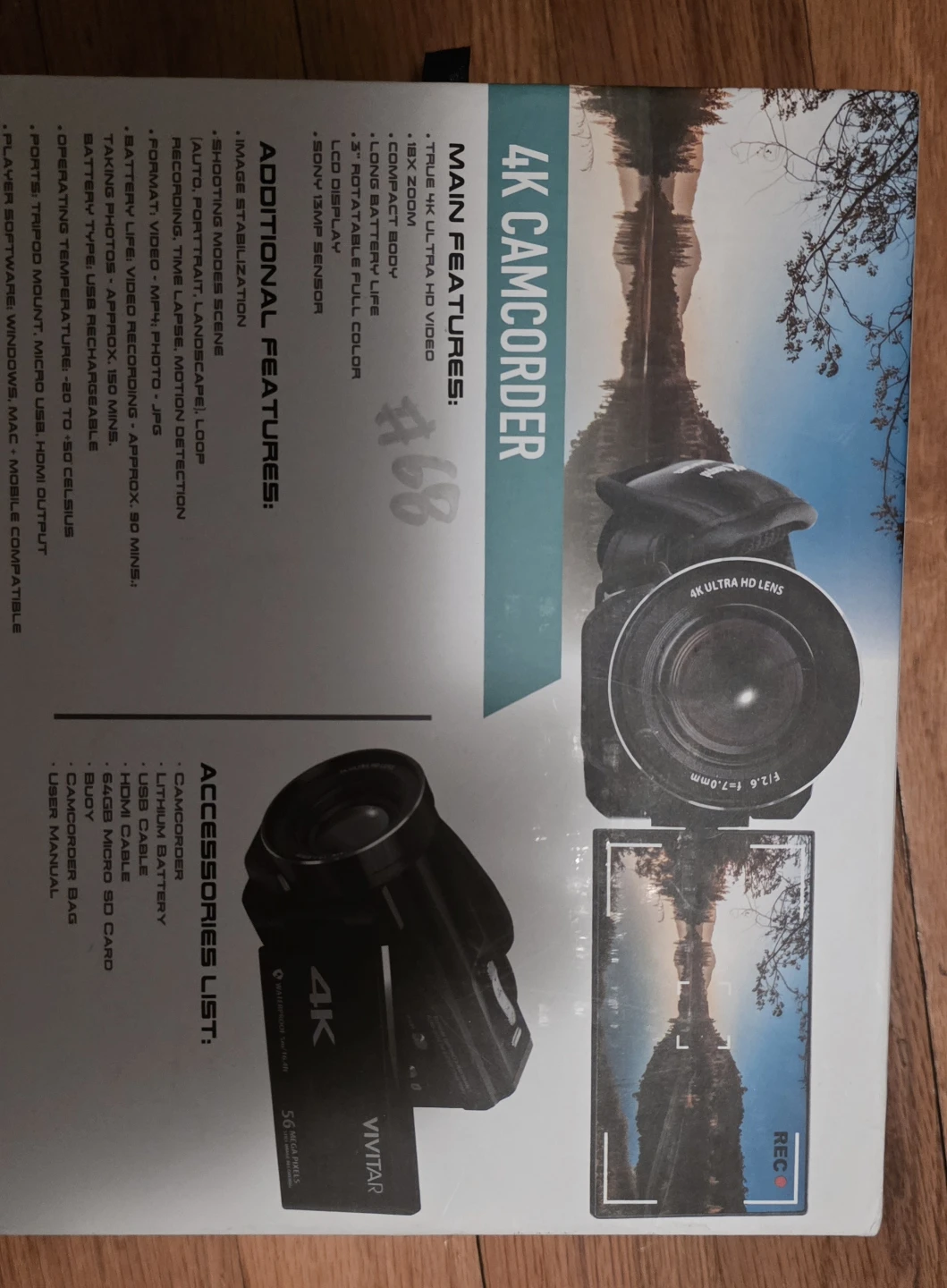 Vivitar 4K Camcorder with 64GB Micro SD Card - Waterproof - photo 2