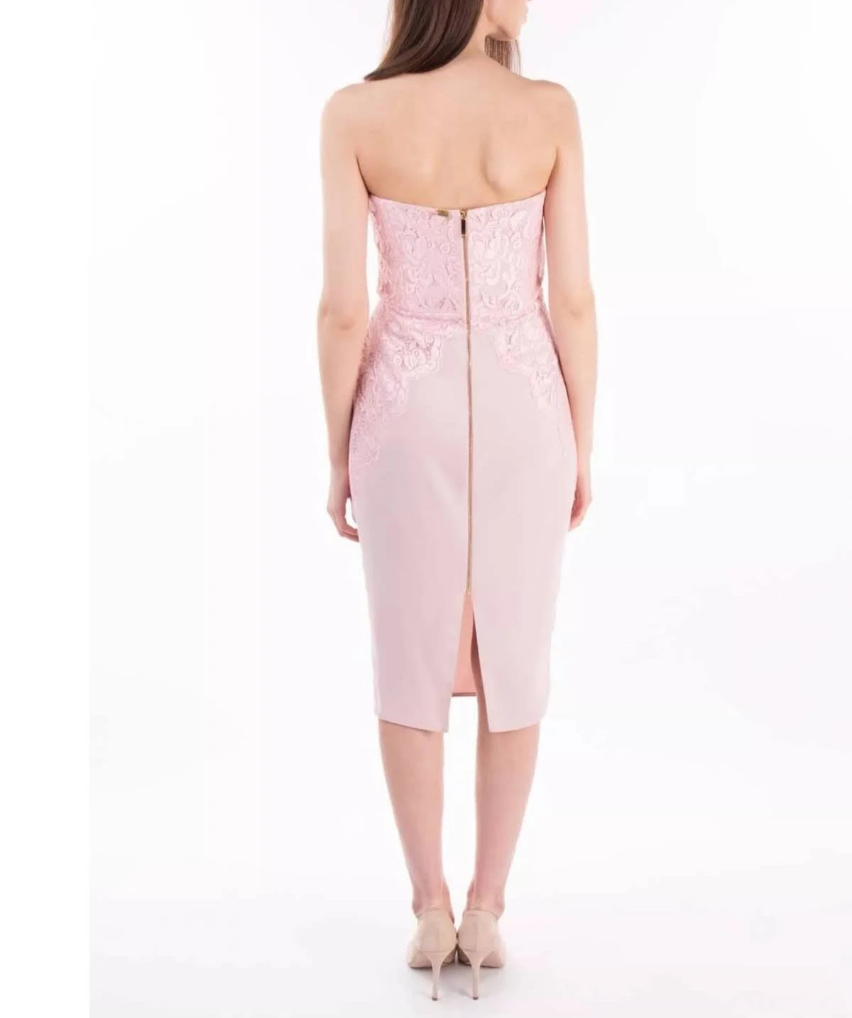Rhea Costa Pink Lace Strapless Dress - photo 2