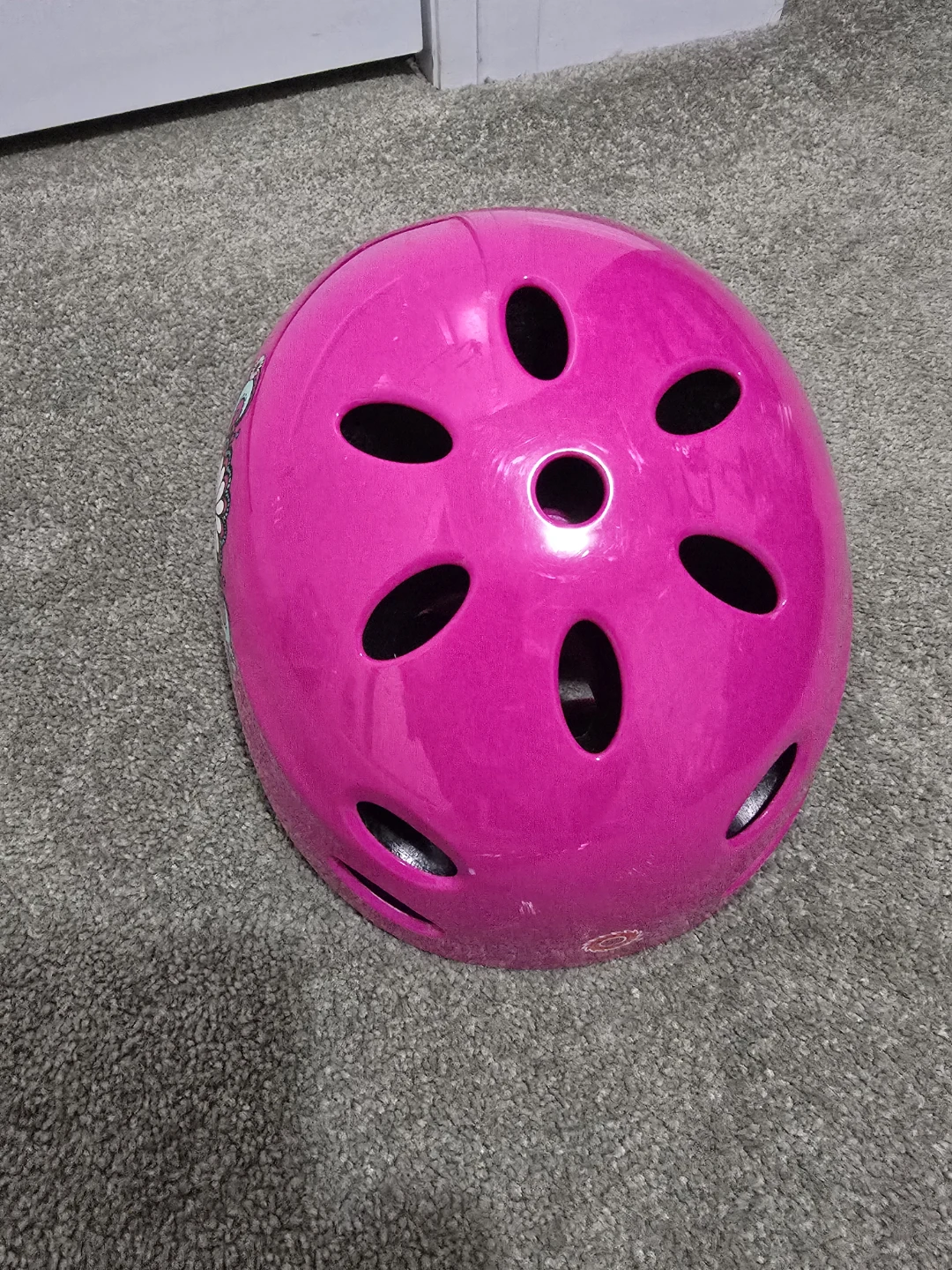 Pink Kids Bike Helmet with Floral Design - photo 3