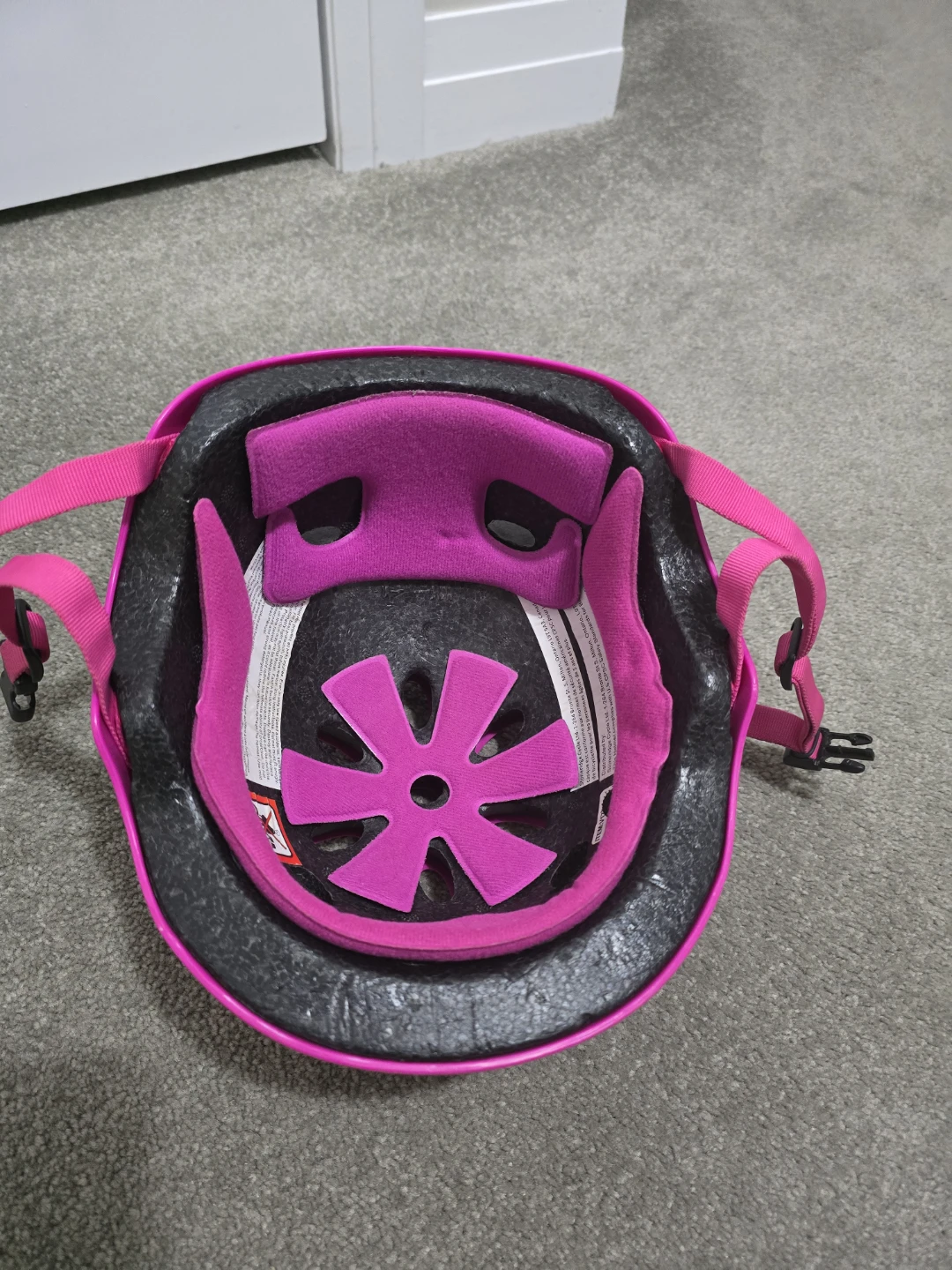 Pink Kids Bike Helmet with Floral Design - photo 4
