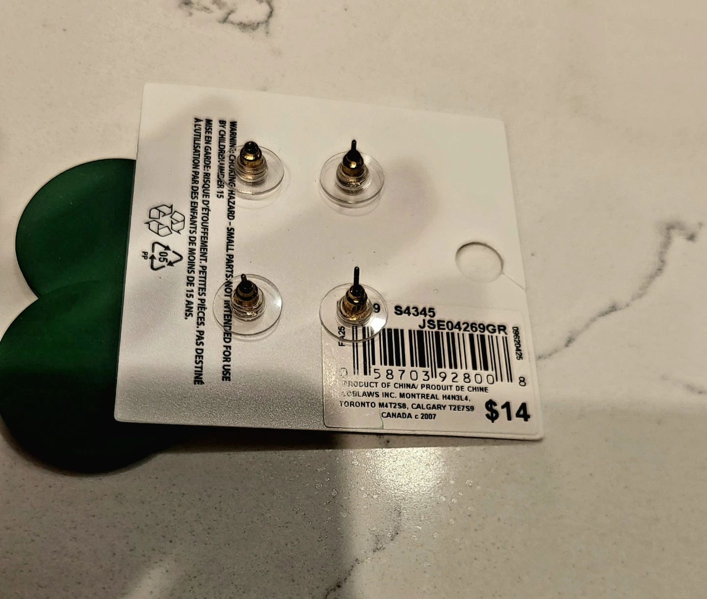 JOE FRESH Green & Gold Round Drop Earrings - photo 2