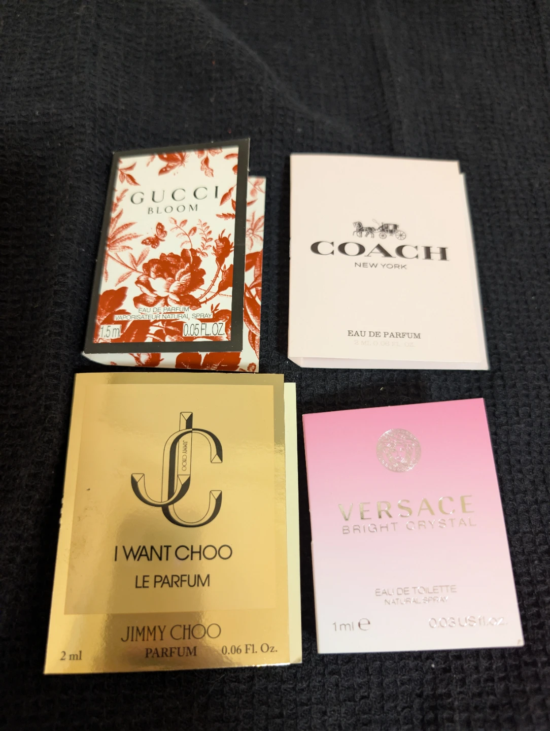 Designer Perfume Sample Set - Gucci, Coach, Jimmy Choo, Versace