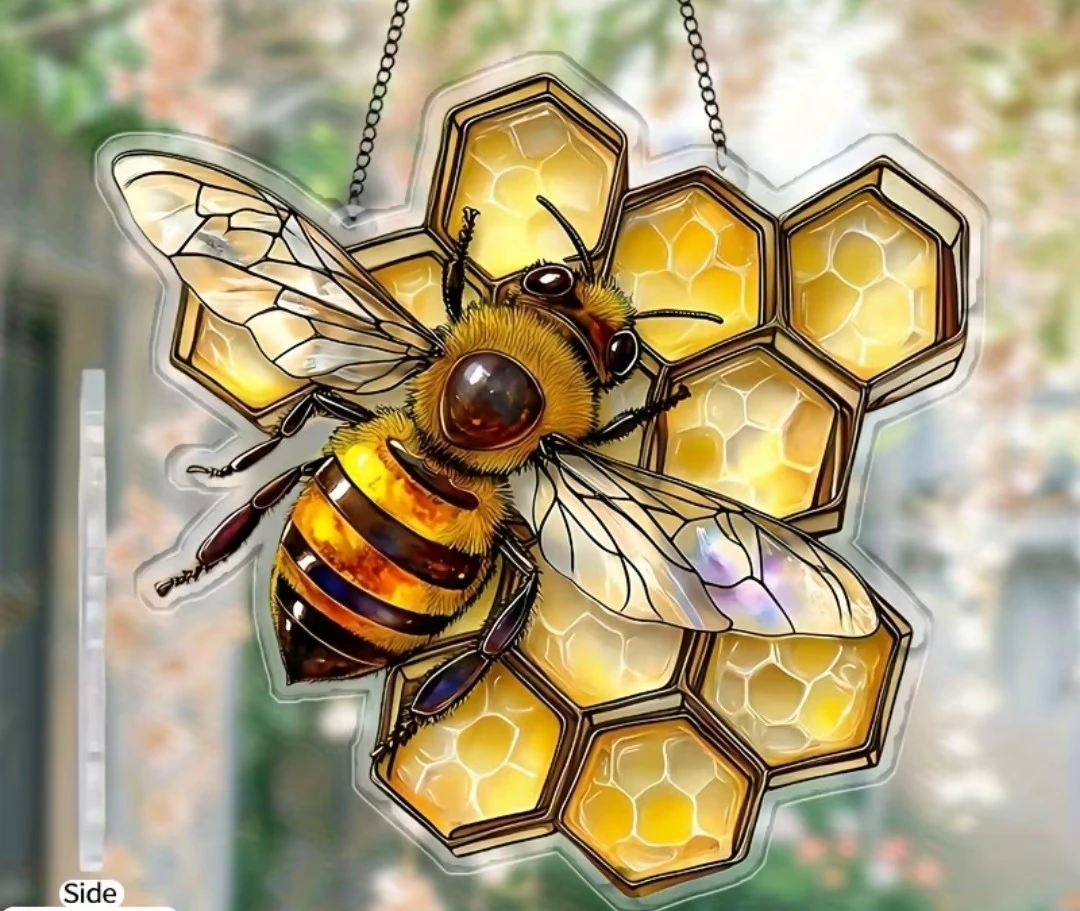 Bee and Honeycomb window Suncatcher