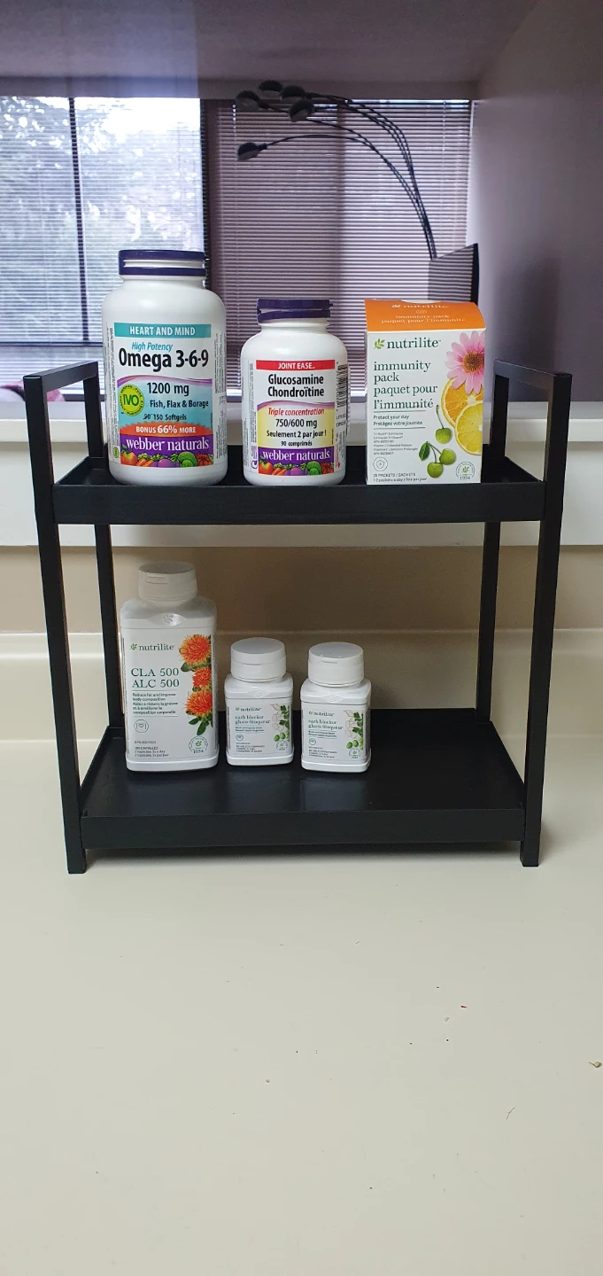 2-Tier Black Shelf for Storage - photo 2