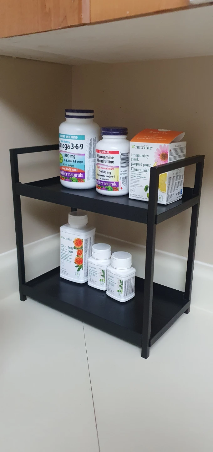 2-Tier Black Shelf for Storage - photo 3