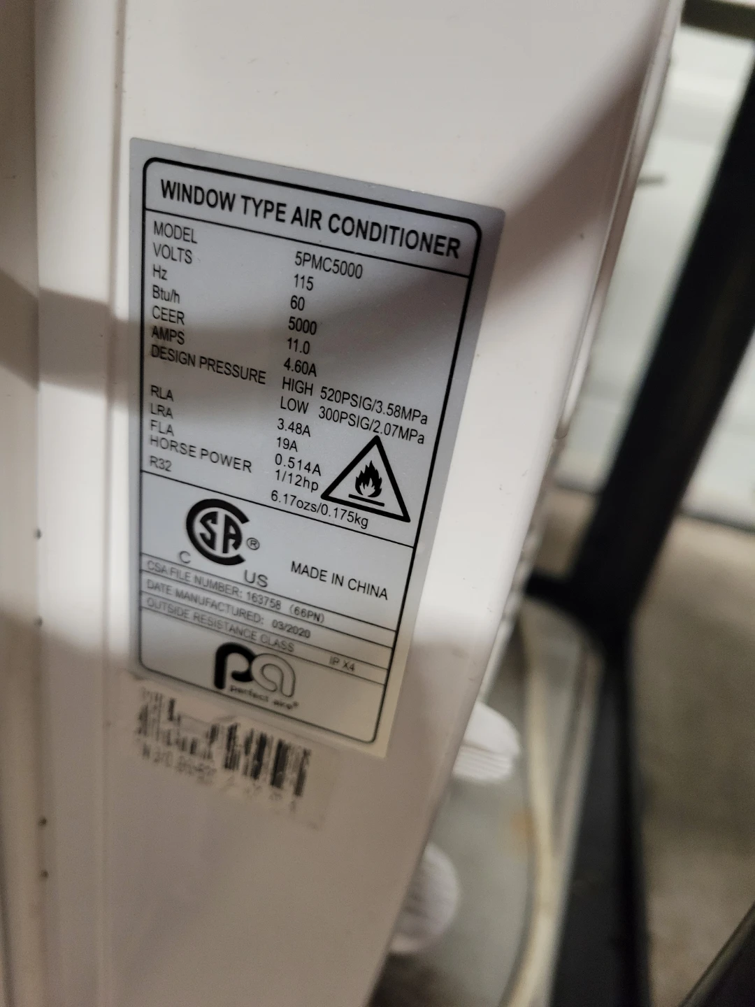 Perfect Aire Window Type Air Conditioner 5000 BTU - photo 3