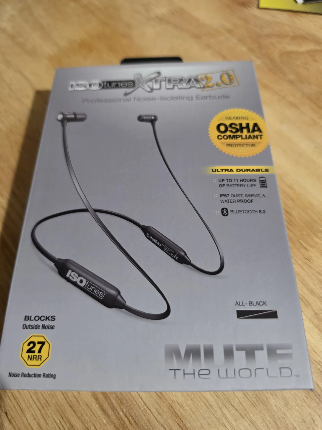 ISOtunes XTRA 2.0 Noise-Isolating Earbuds - All Black