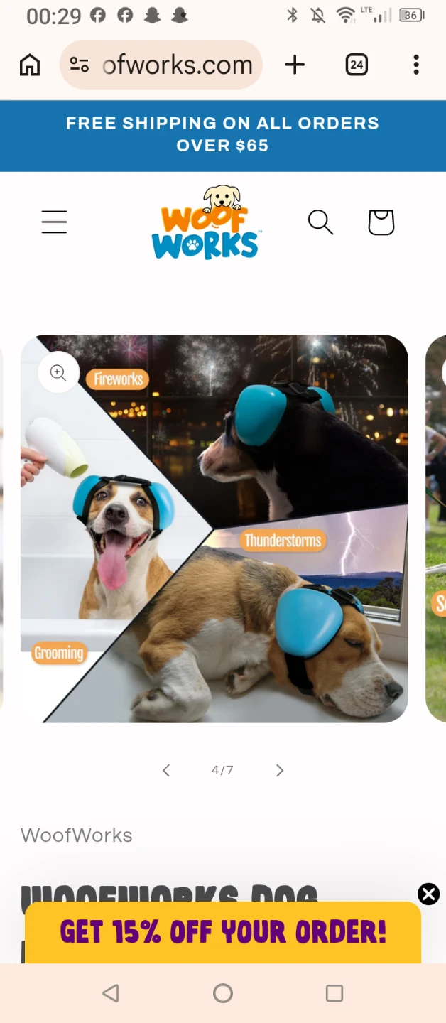 WoofWorks Dog Hearing Protection (Blue) - photo 4