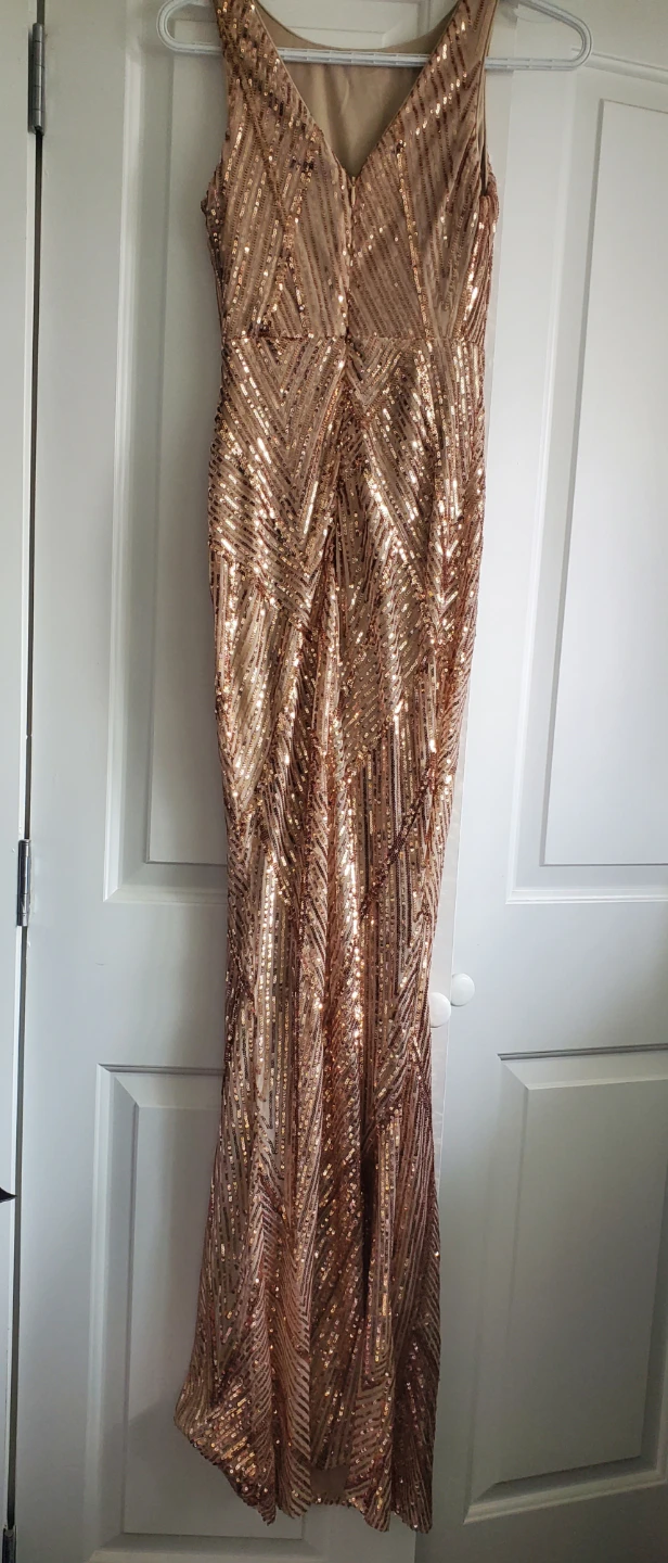 Rose Gold Sequined Dress - size 0 / Xs - photo 2
