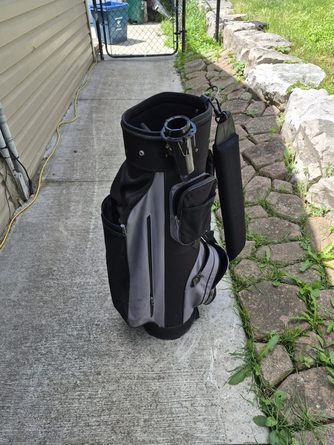 Black and Grey Golf Bag with Rain Hood