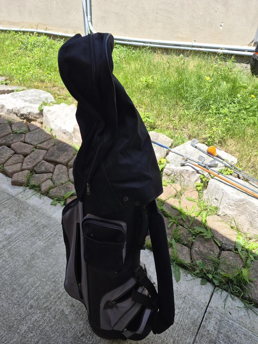 Black and Grey Golf Bag with Rain Hood - photo 2
