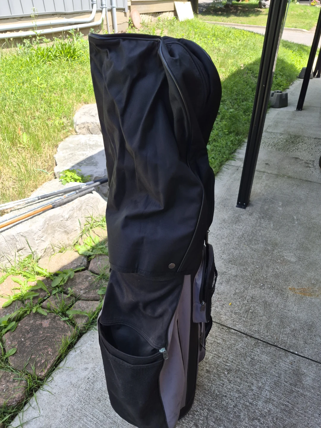 Black and Grey Golf Bag with Rain Hood - photo 3