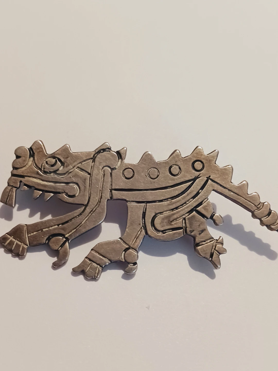 Artemio Navarrete 1930s Taxco Mexico 980 Silver Cipactli Brooch - photo 4