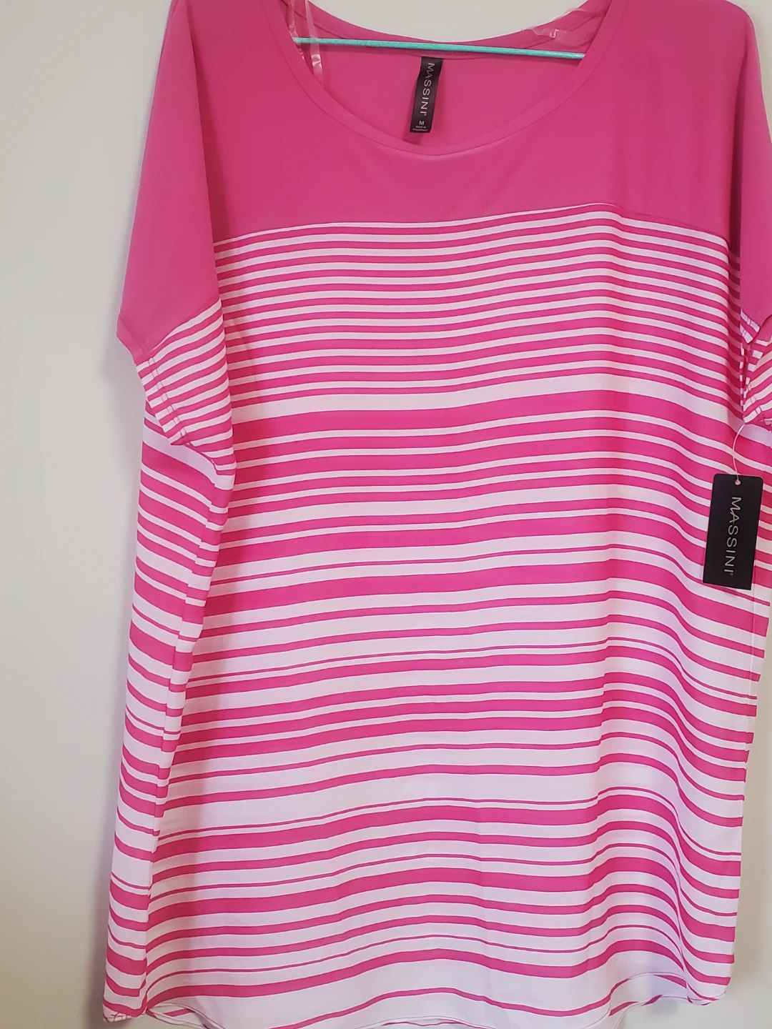 Massini Women's Pink Striped Tunic Top