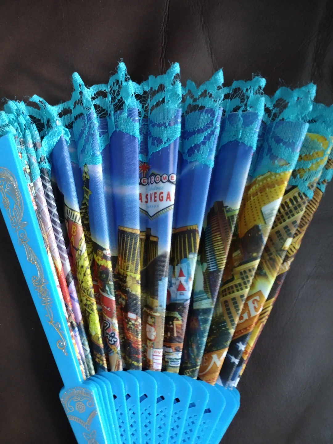 Blue Las Vegas Scenic Folding Fan ⚽ - photo 3