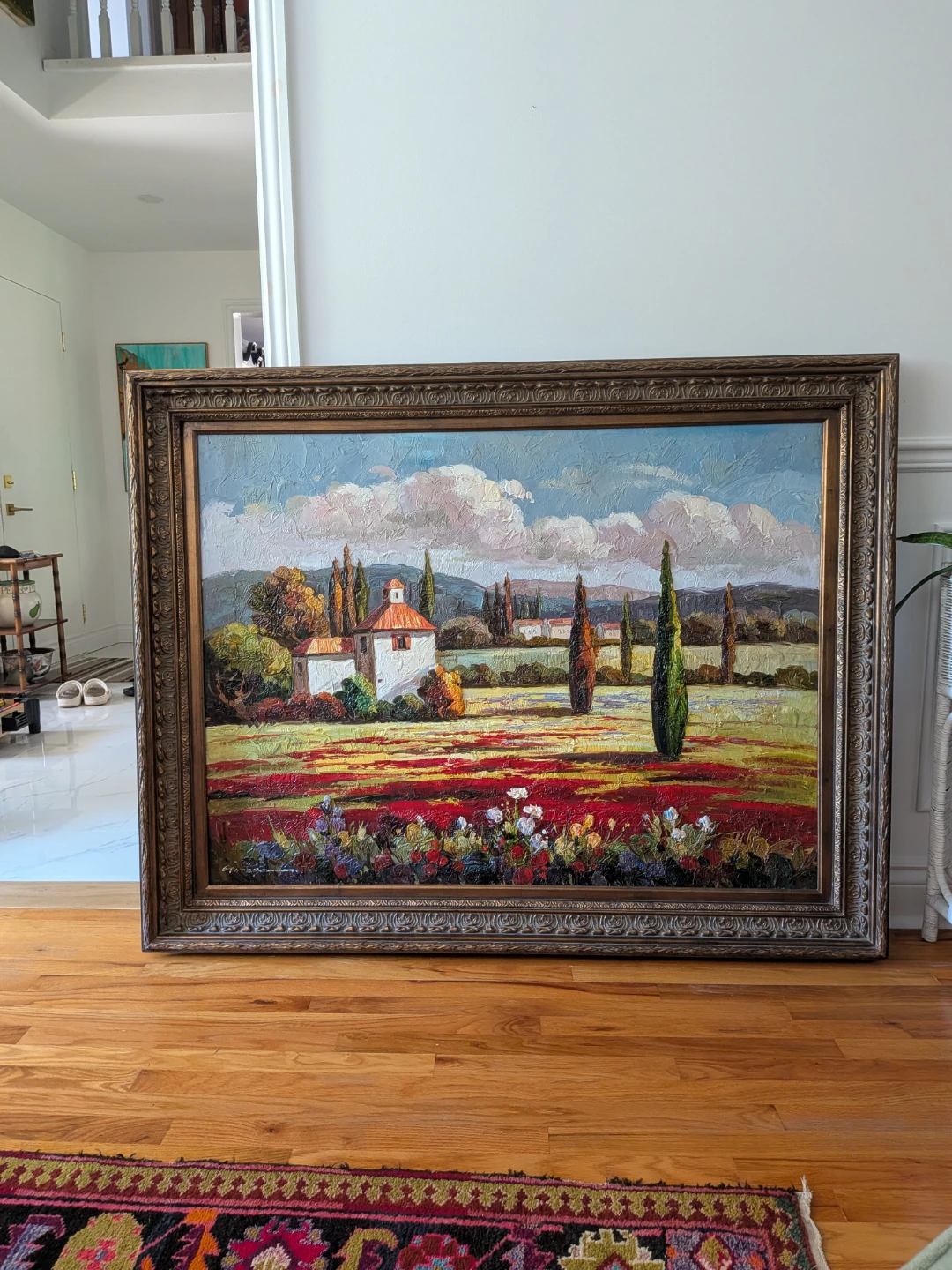 Very Large Framed Landscape Oil Painting