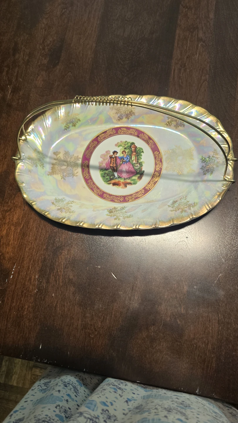 Royal Porcelain Oval Serving Tray with Handle