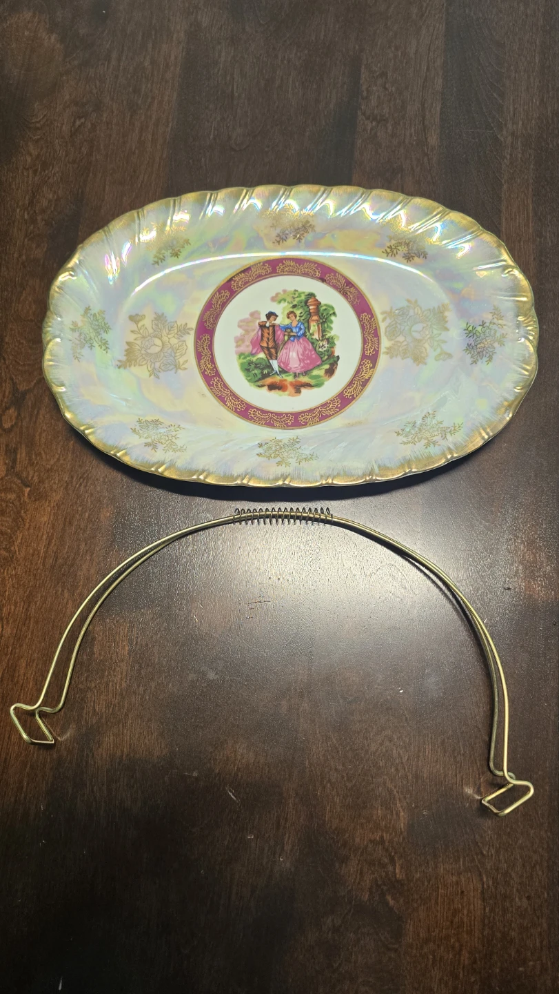 Royal Porcelain Oval Serving Tray with Handle - photo 2