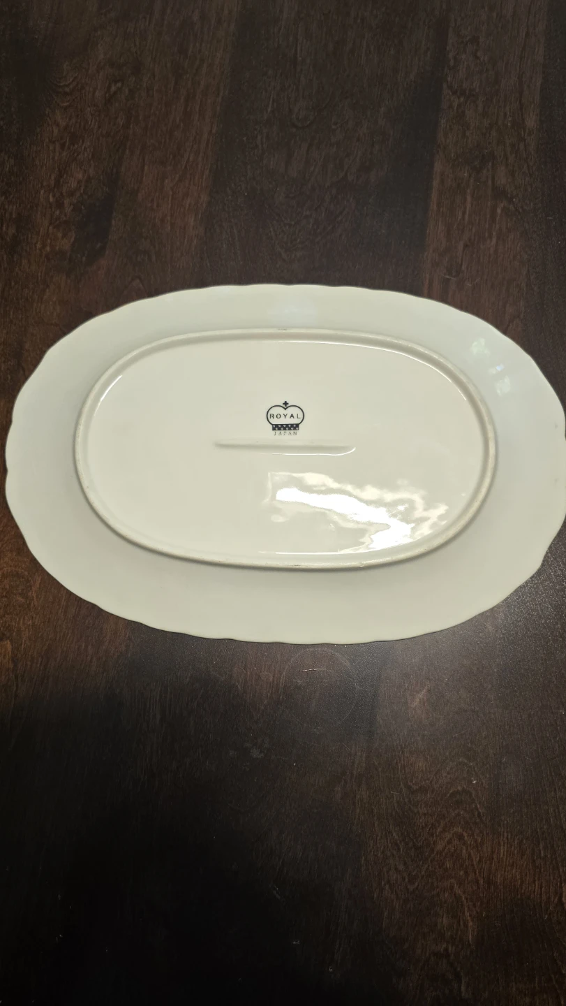 Royal Porcelain Oval Serving Tray with Handle - photo 3