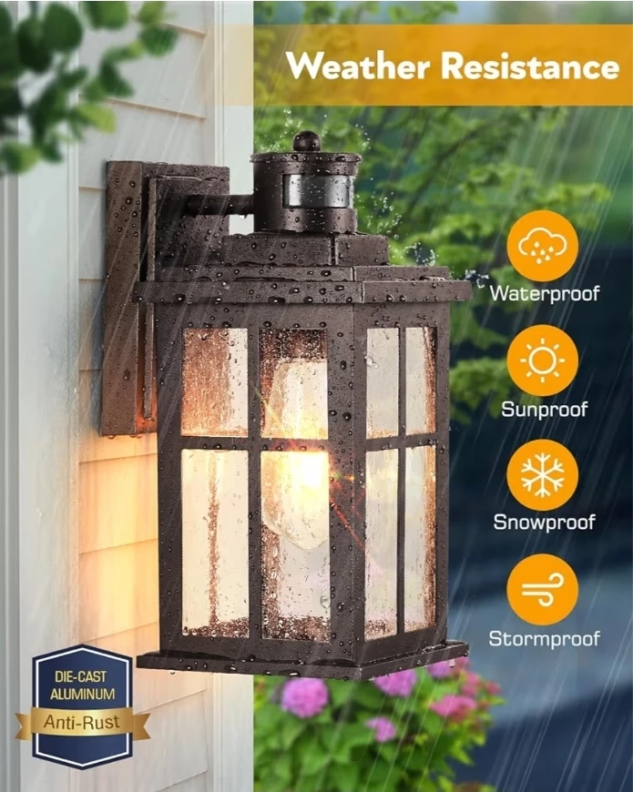 Outdoor Motion Sensor Wall Light Fixture - photo 5