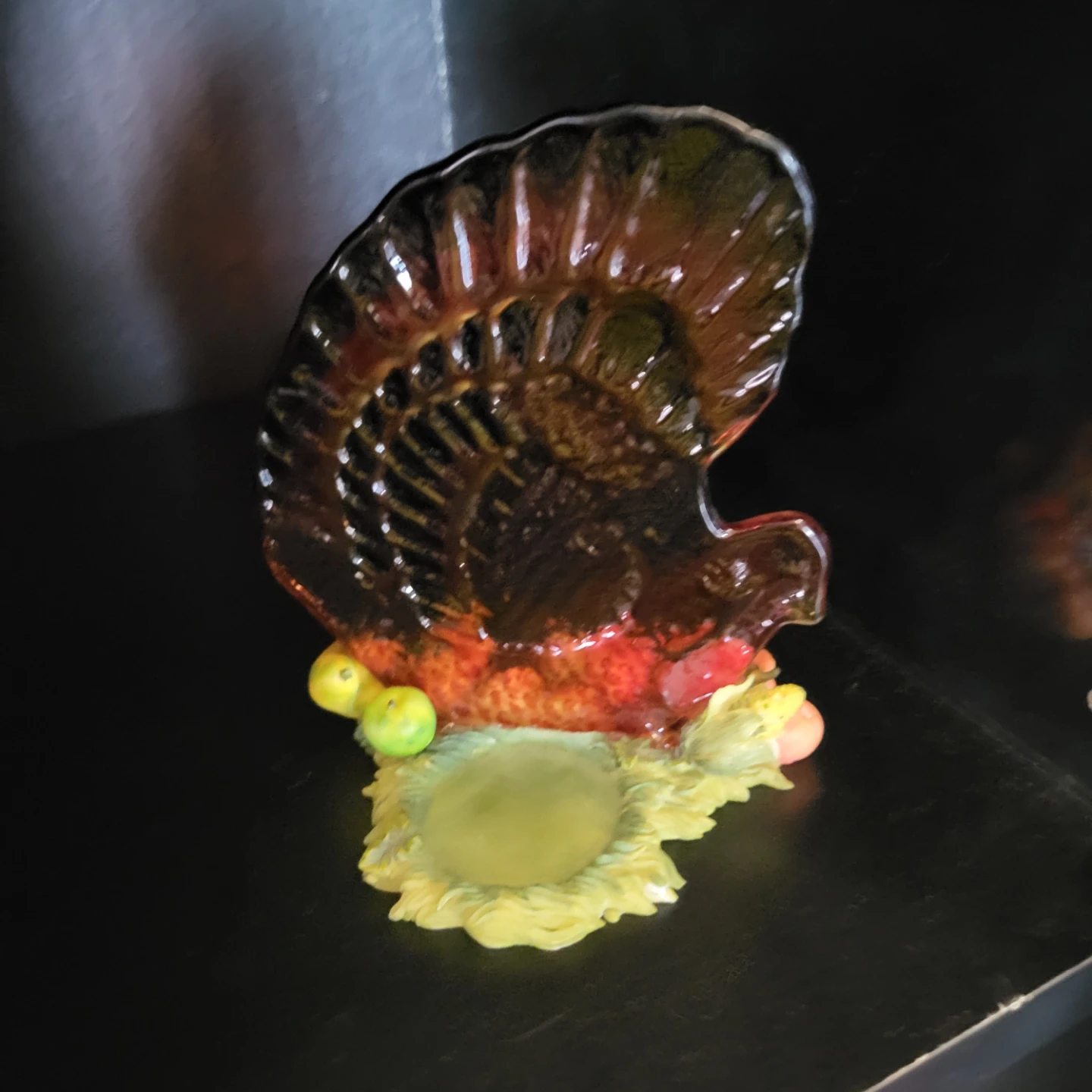 Glass Turkey Decoration with Fruit Base - photo 2
