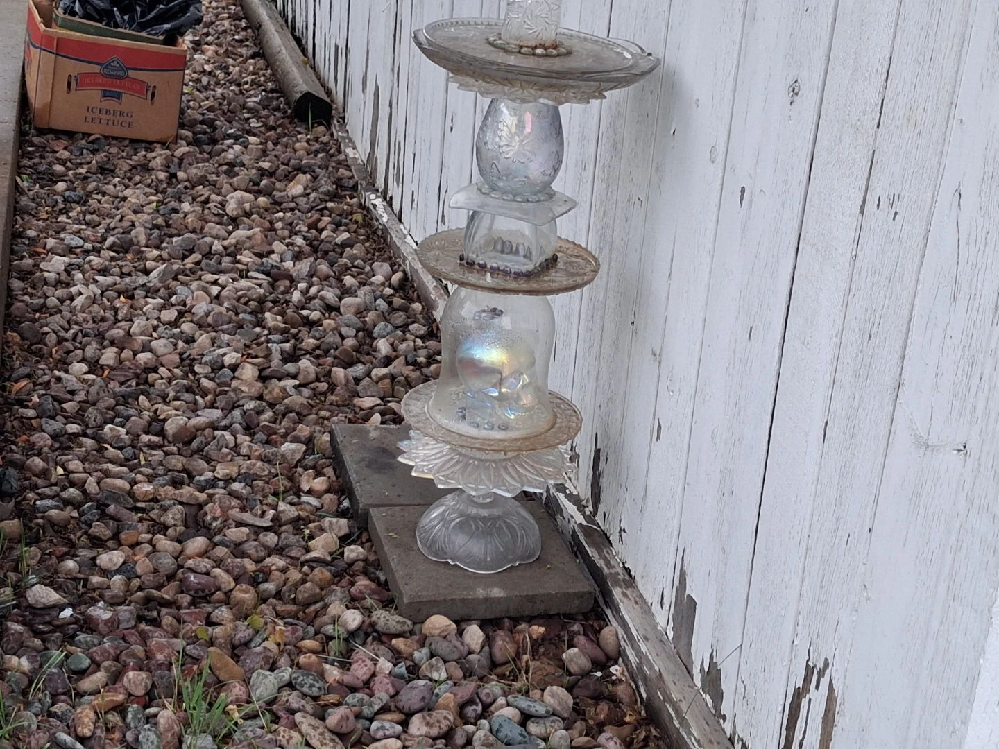 Upcycled Glass Garden Stake