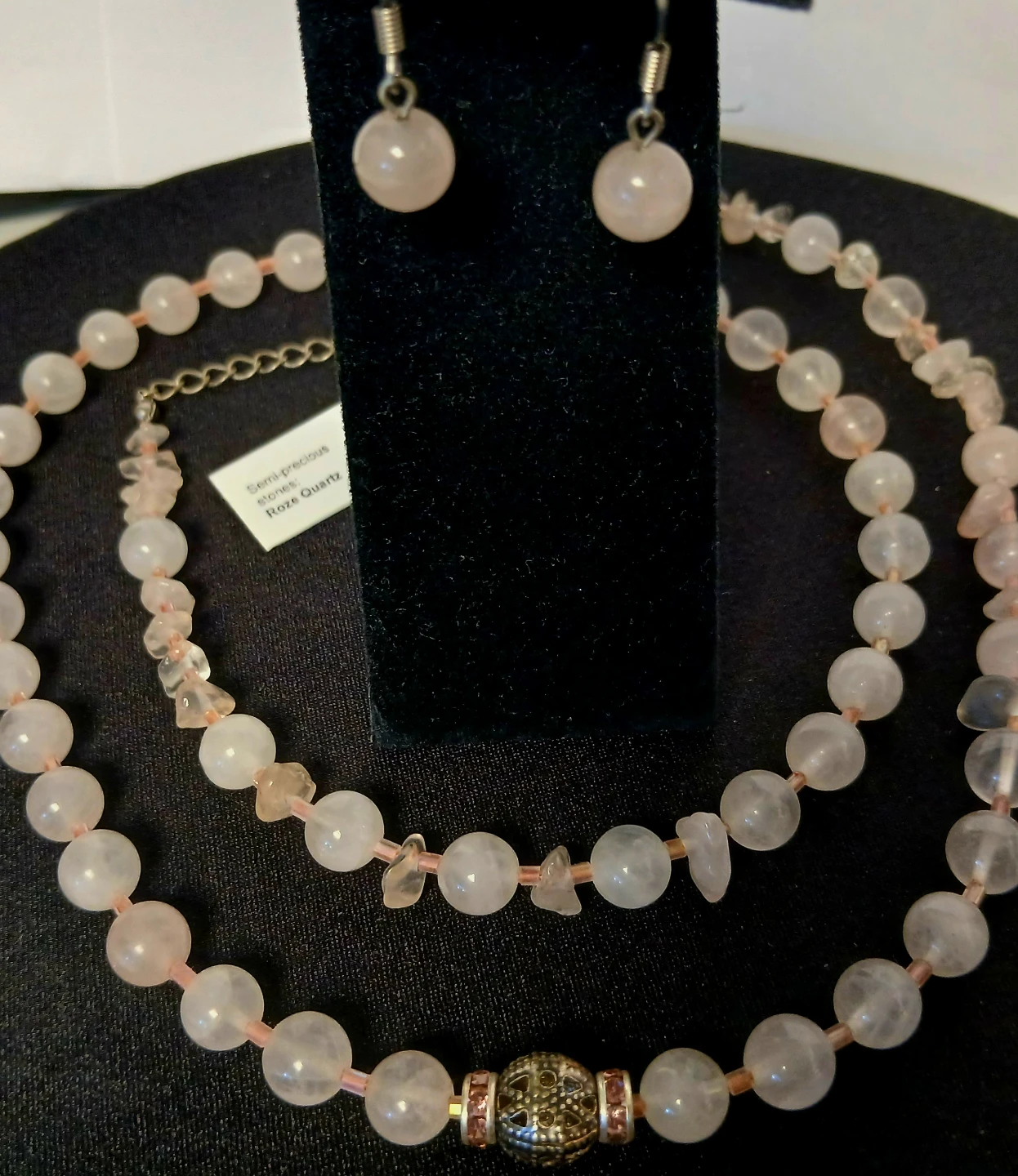 Rose Quartz Necklace and Earring Set - photo 4