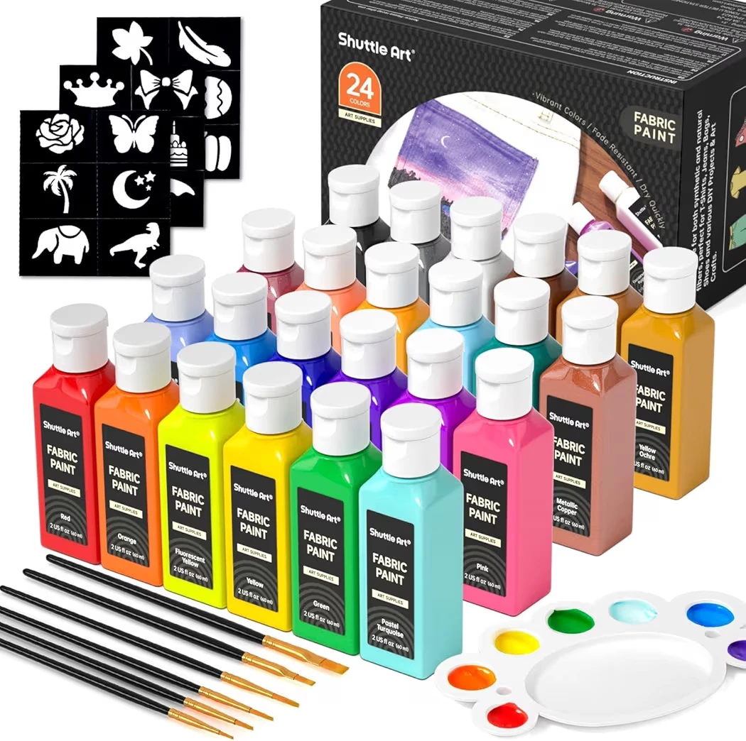 Brand new Shuttle Art 24 Colors Fabric Paint Set