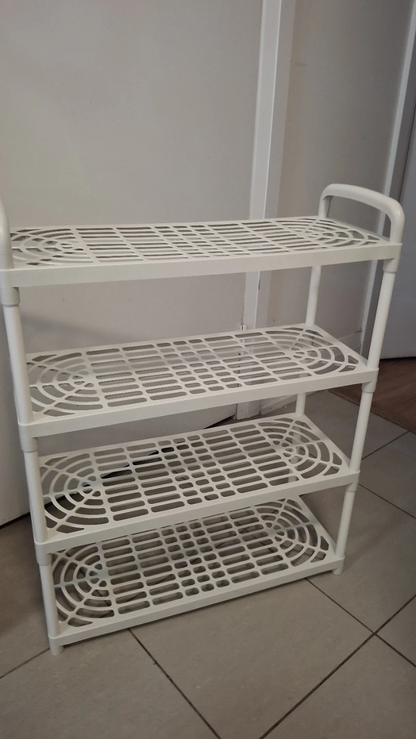 White 4-Tier Plastic Shoe Rack (20"x8"x26") ⚽️ - photo 3