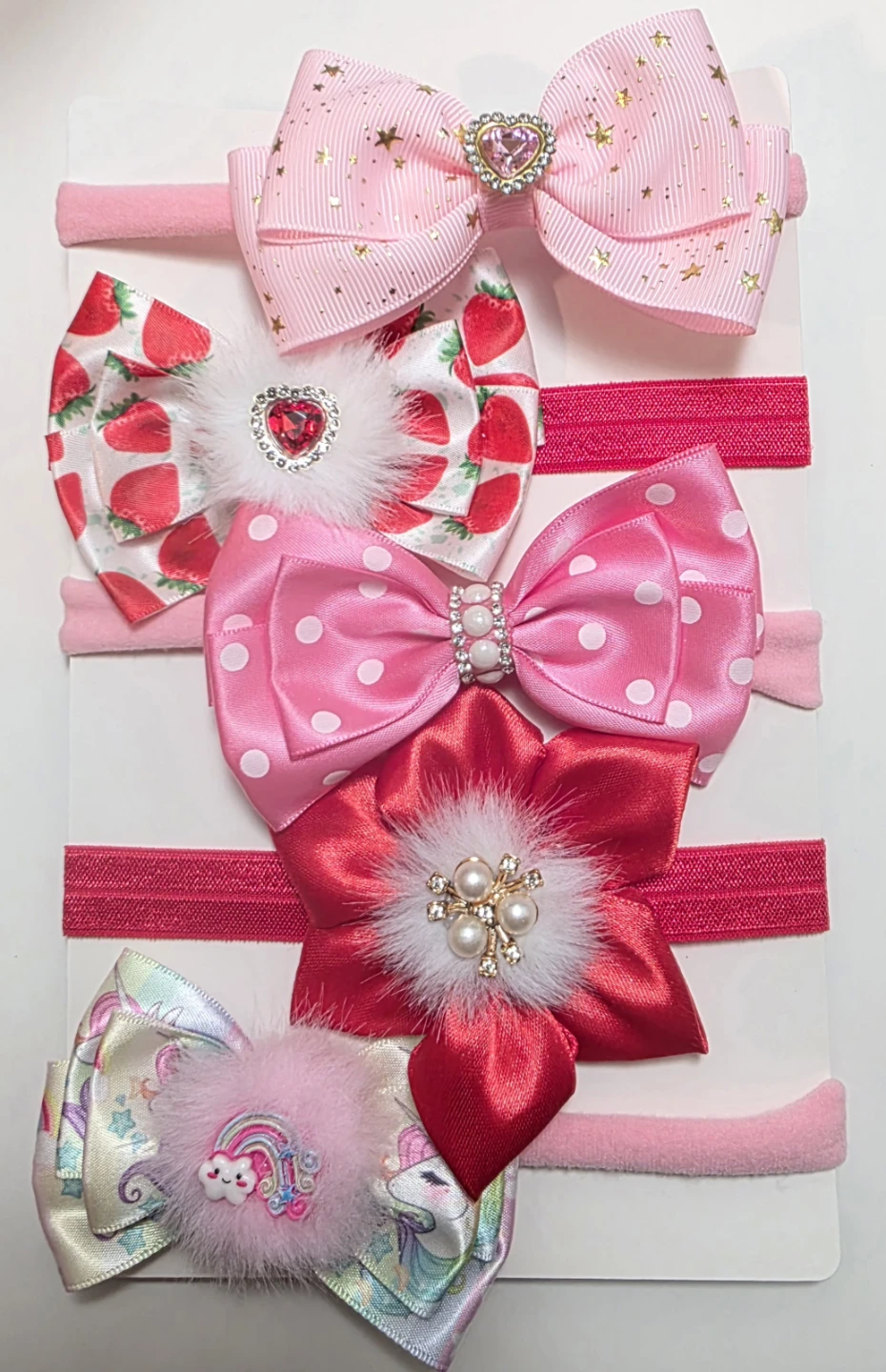 Set of 5 Baby Headbands with Bows