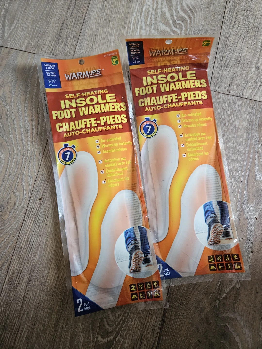 ⚽️ Self-Heating Insole Foot Warmers - Medium/Large (2 Pairs)