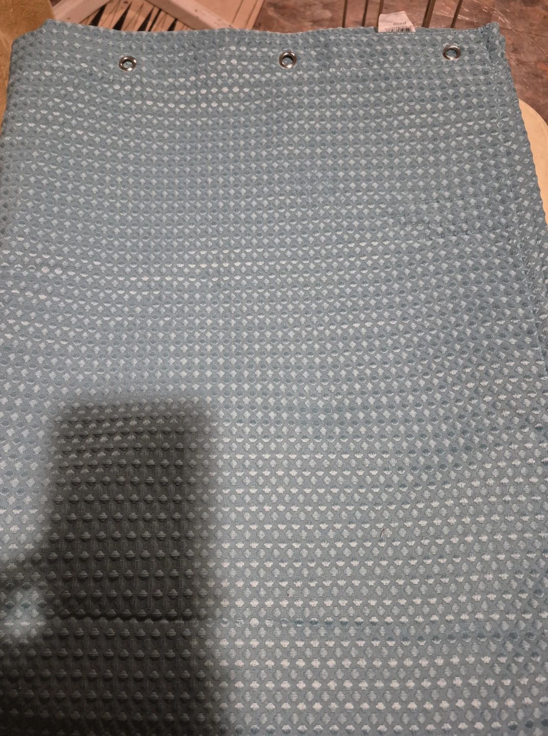 Teal Waffle Weave Shower Curtain - photo 3