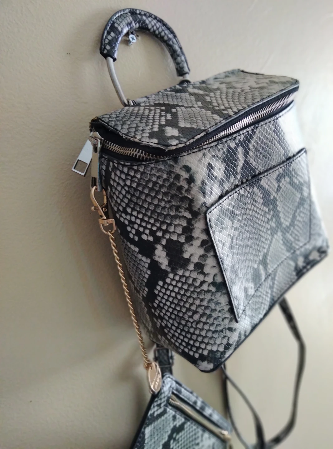 ALDO Snake Print Backpack with Matching Pouch - photo 5
