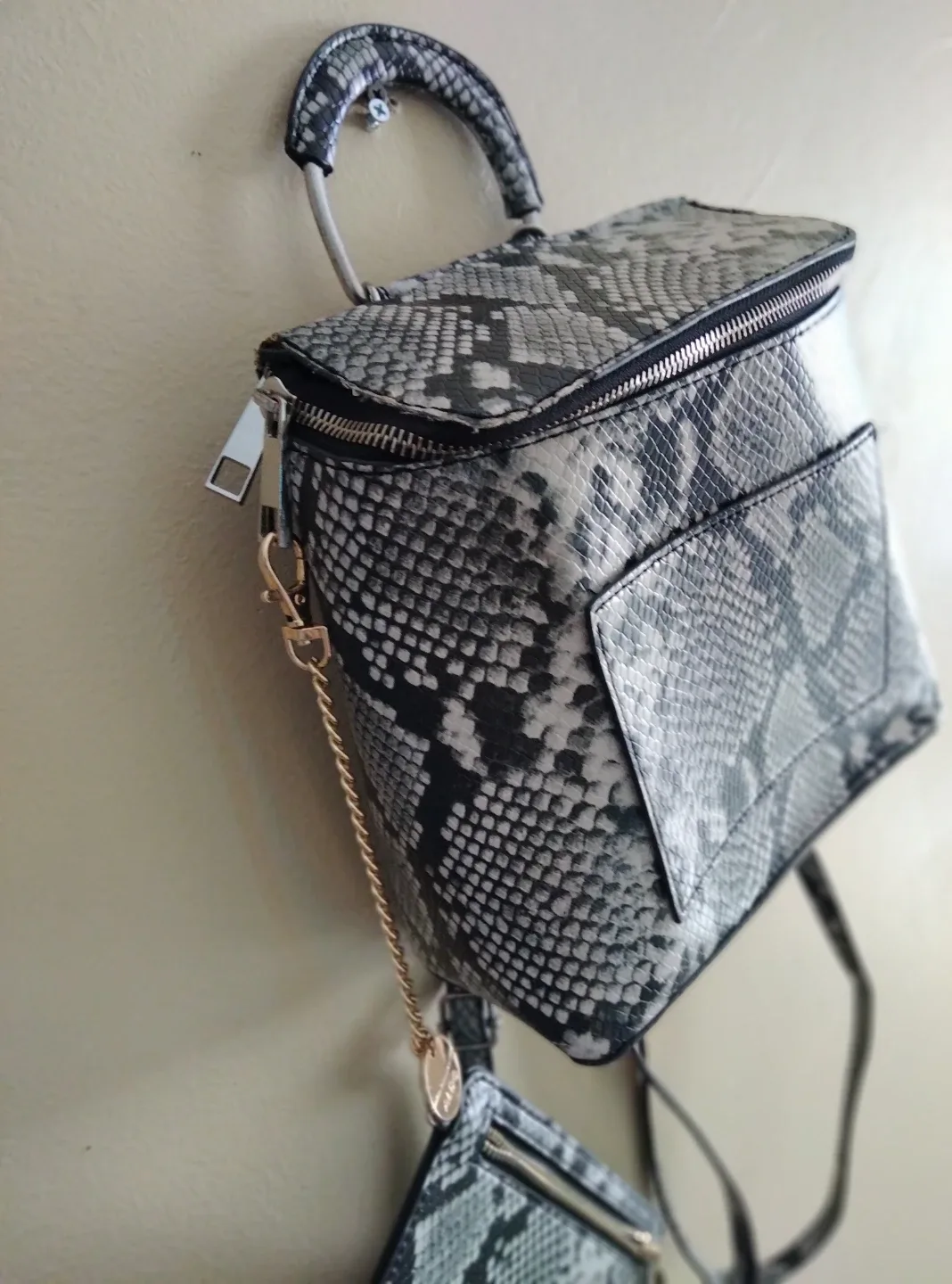 ALDO Snake Print Backpack with Matching Pouch - photo 5