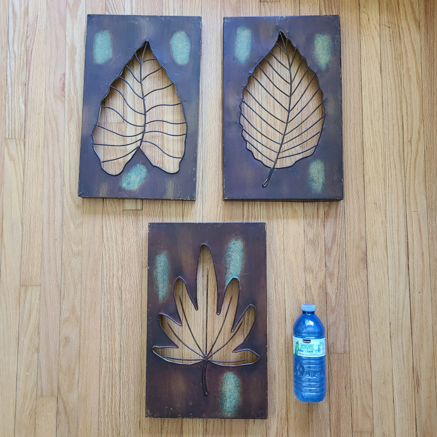 Set of 3 Metal Leaf Wall Art for $20!