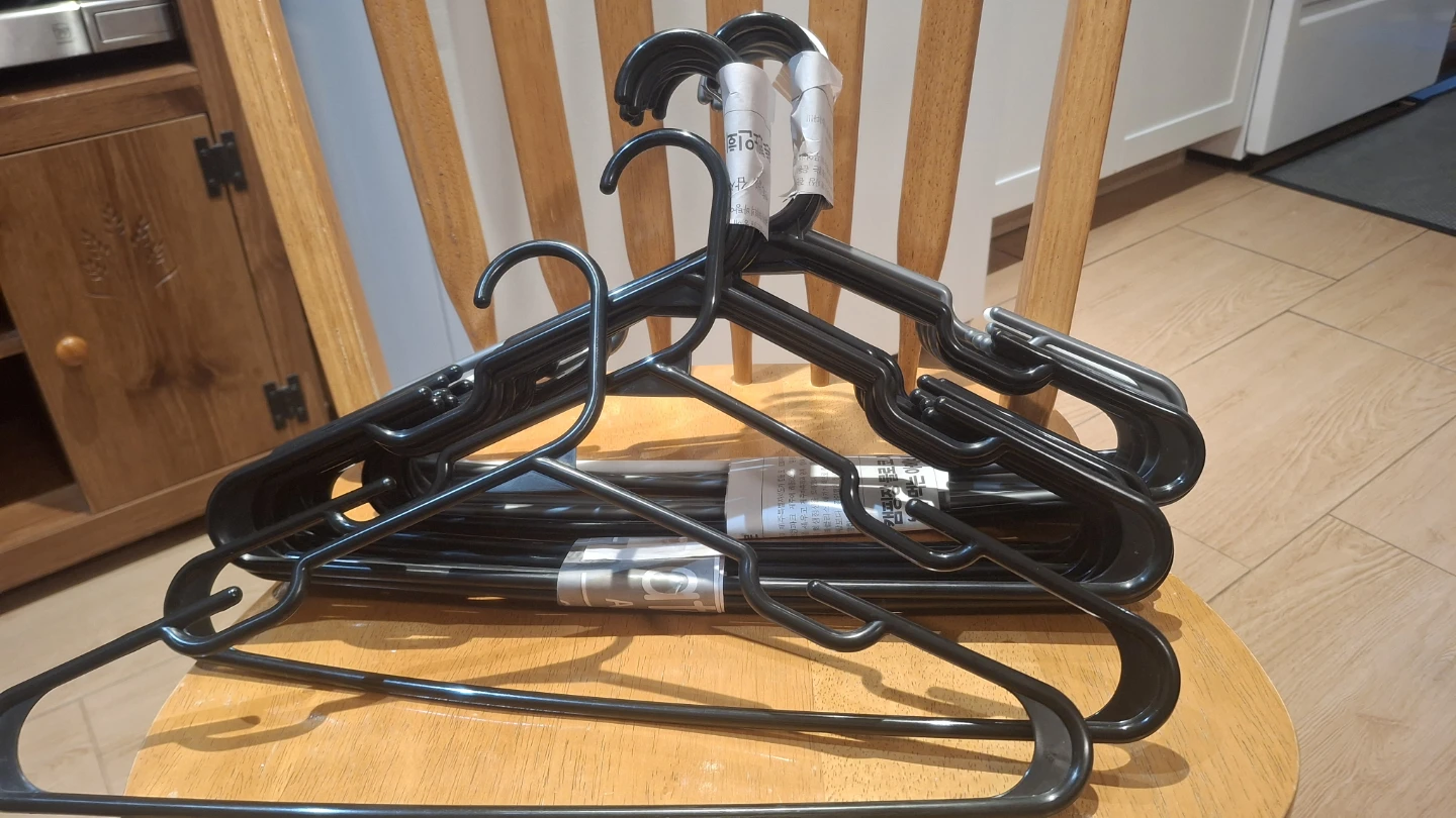 Black Plastic Hangers - Set of 22