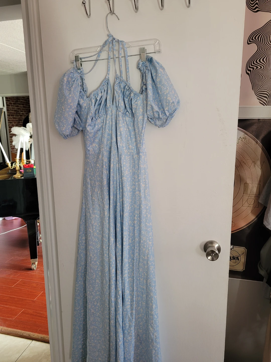 Light Blue Floral Maxi Dress