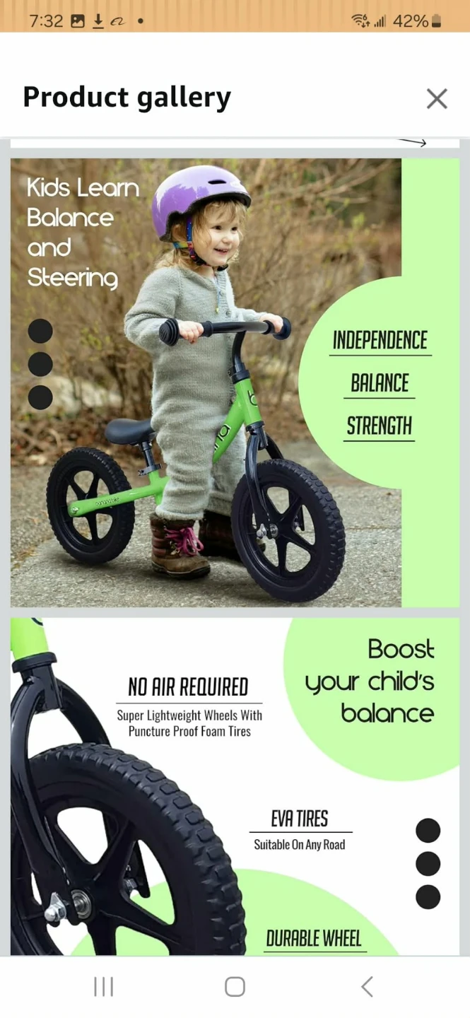 Banana Balance Bike - Green