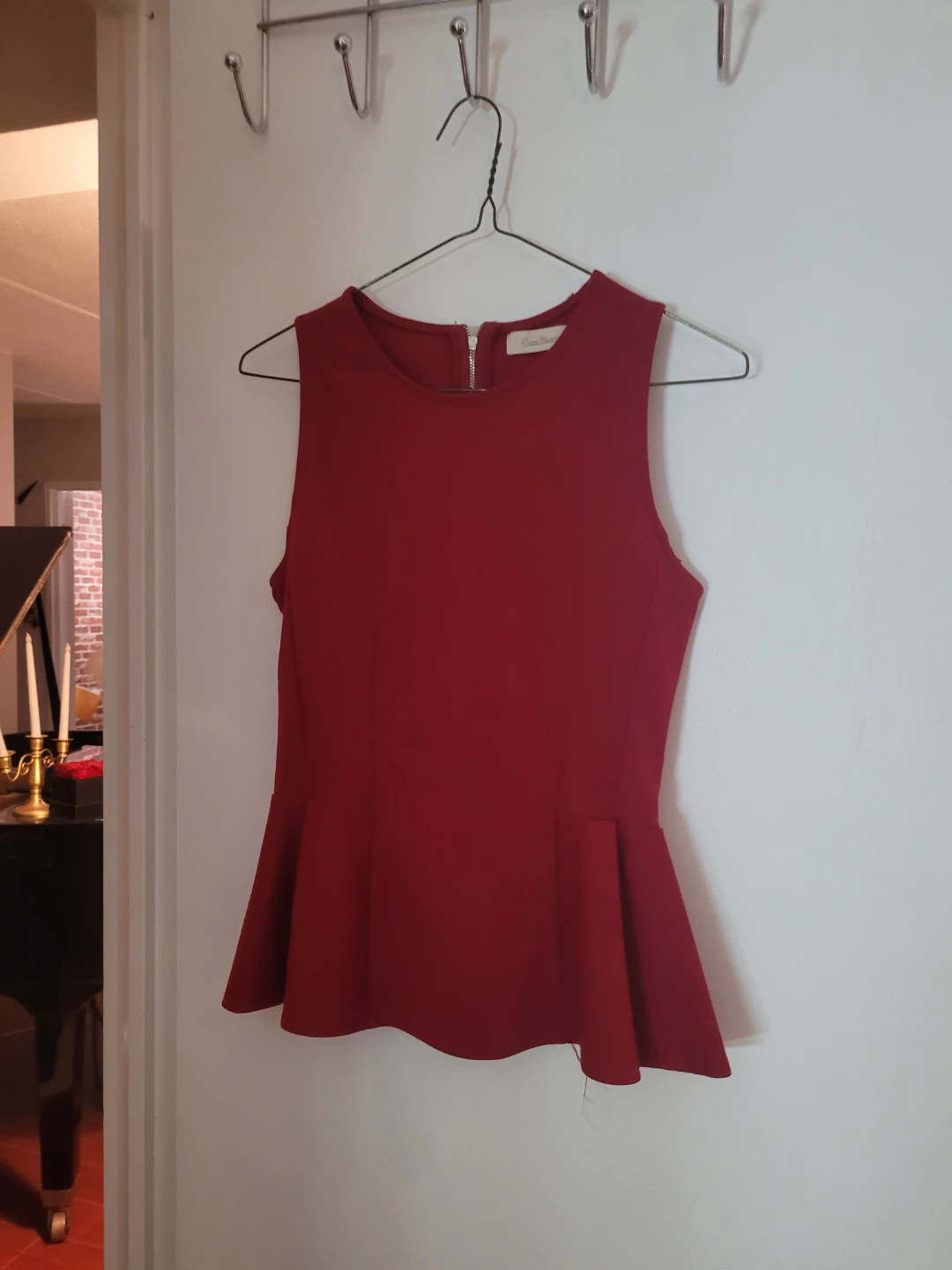 Le Chateau Peplum Top - Red