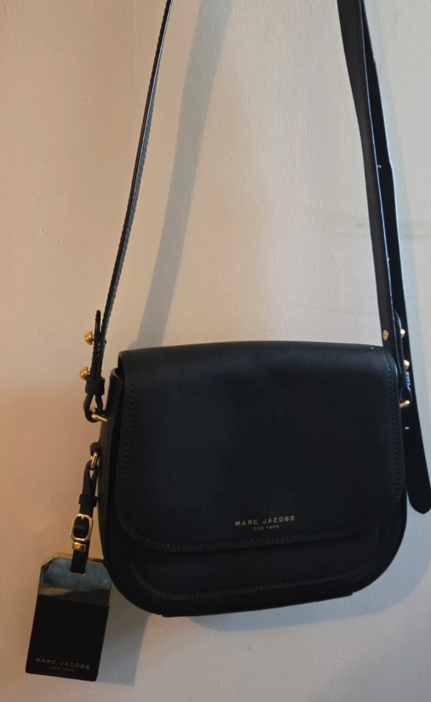 Marc Jacobs New York Black Leather Saddle Bag