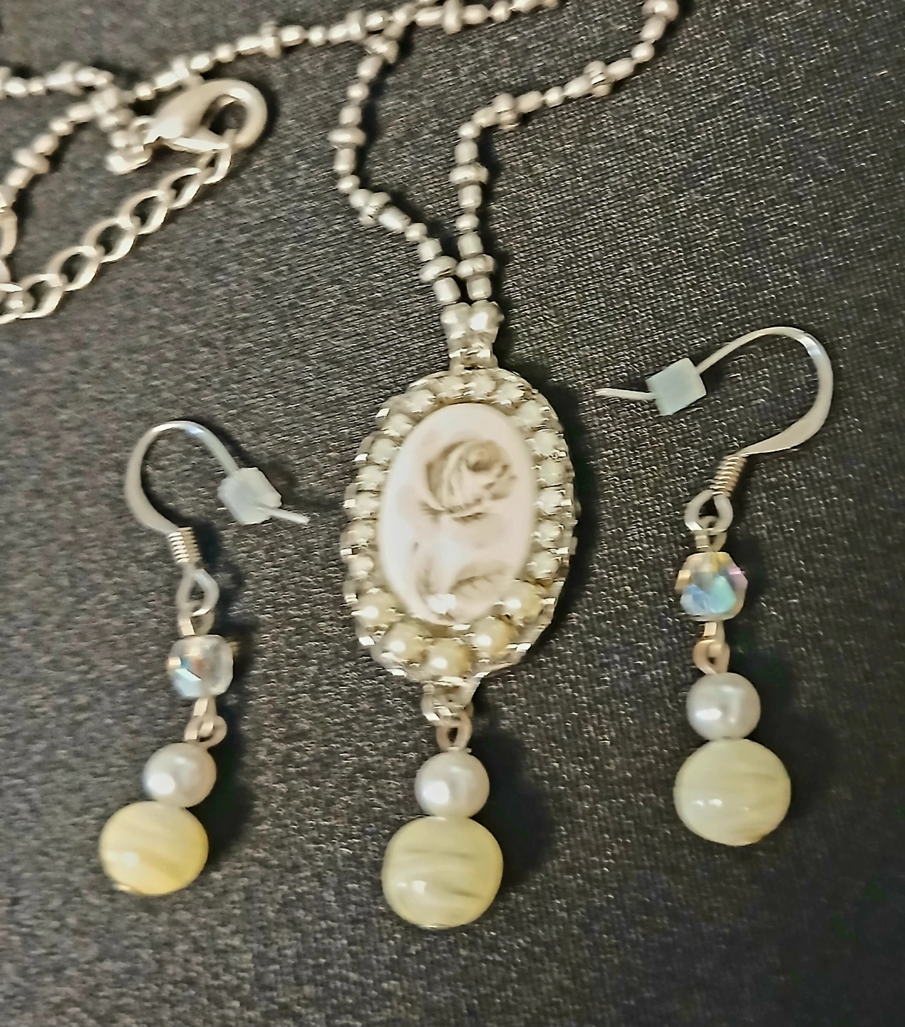 Rose Pendant Necklace and Earrings Set - photo 5