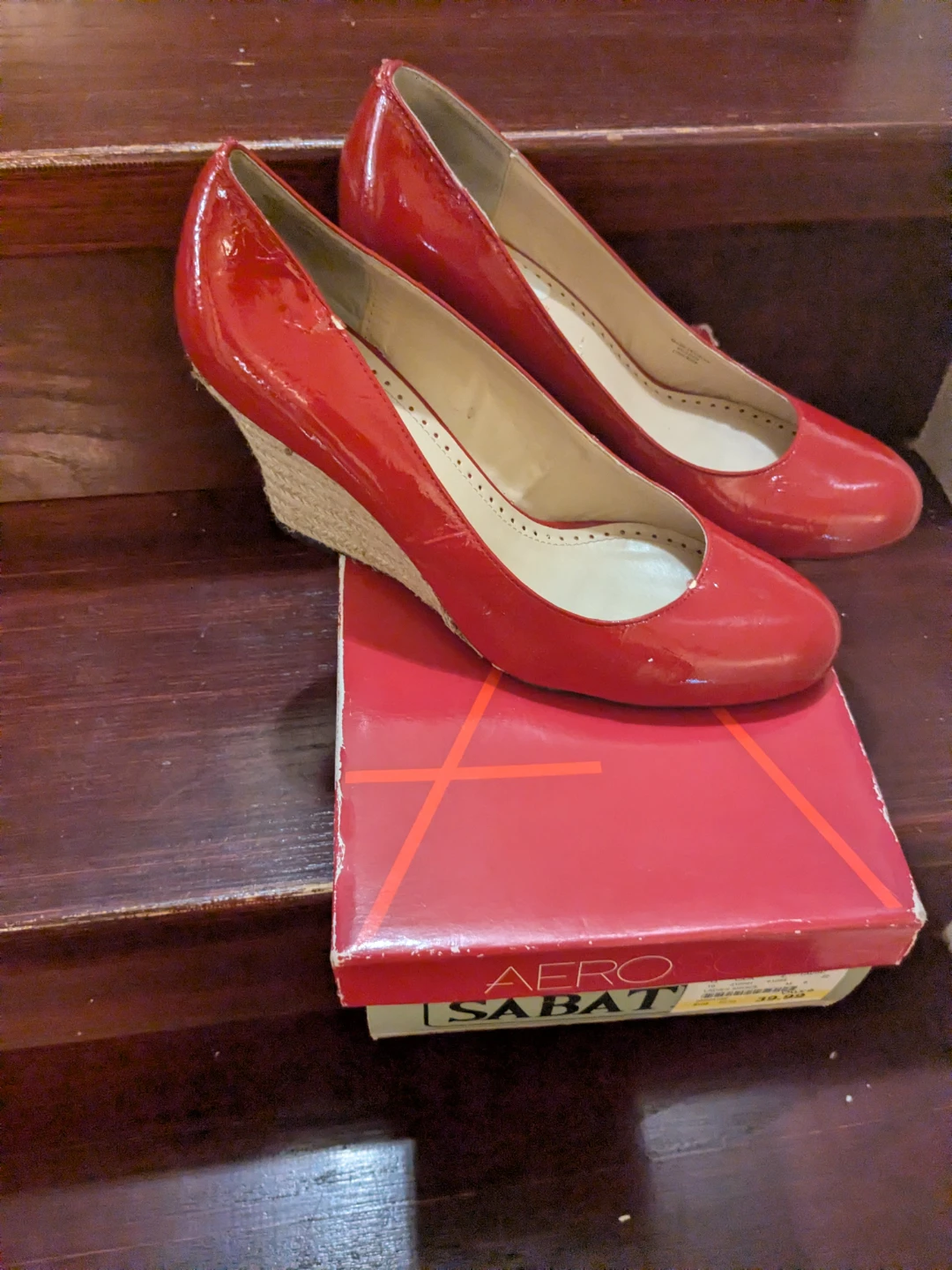 Aerosoles Red Patent Wedge Heels
