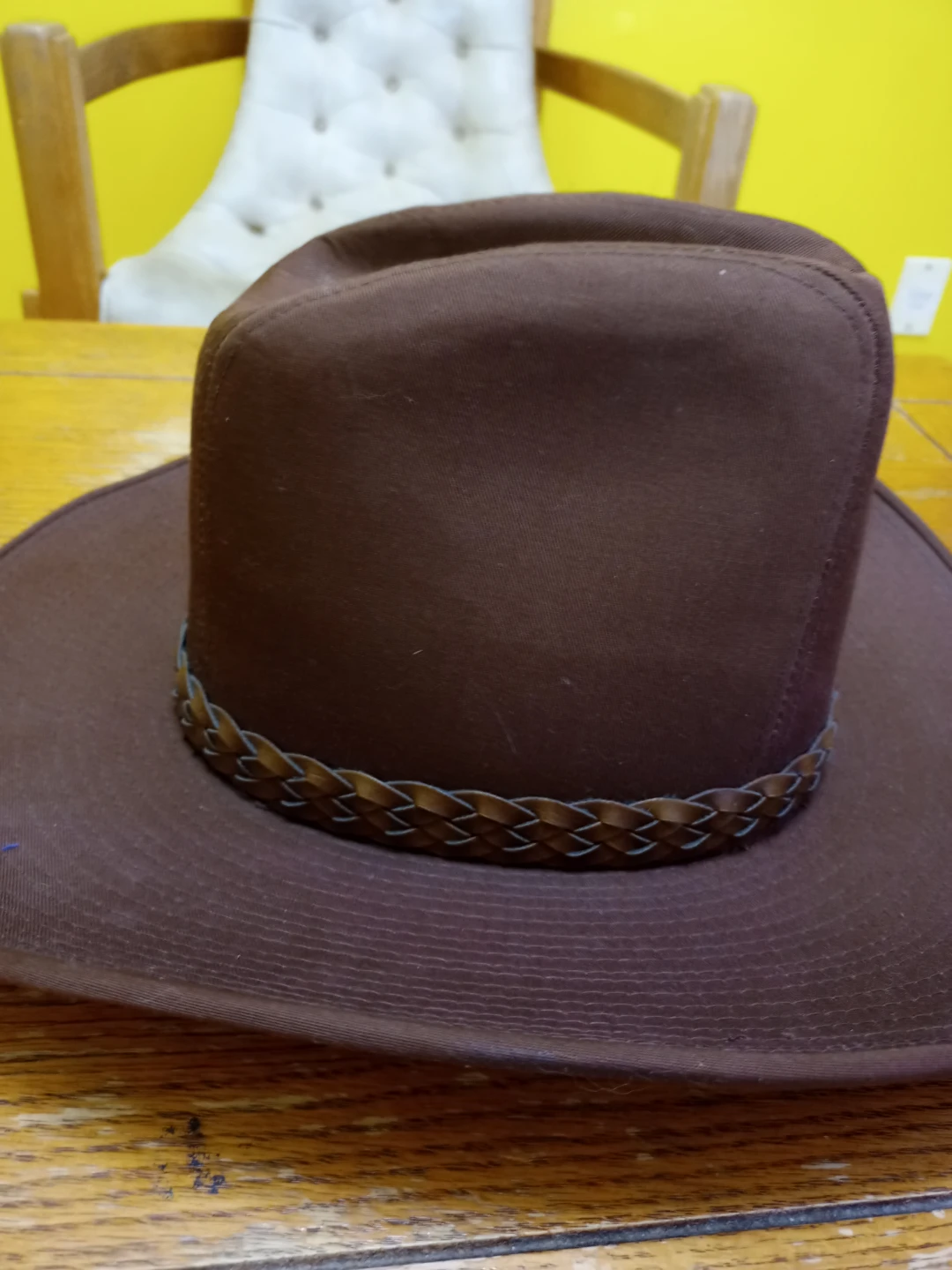 Brown Cowboy Hat with Feather Accent - photo 2