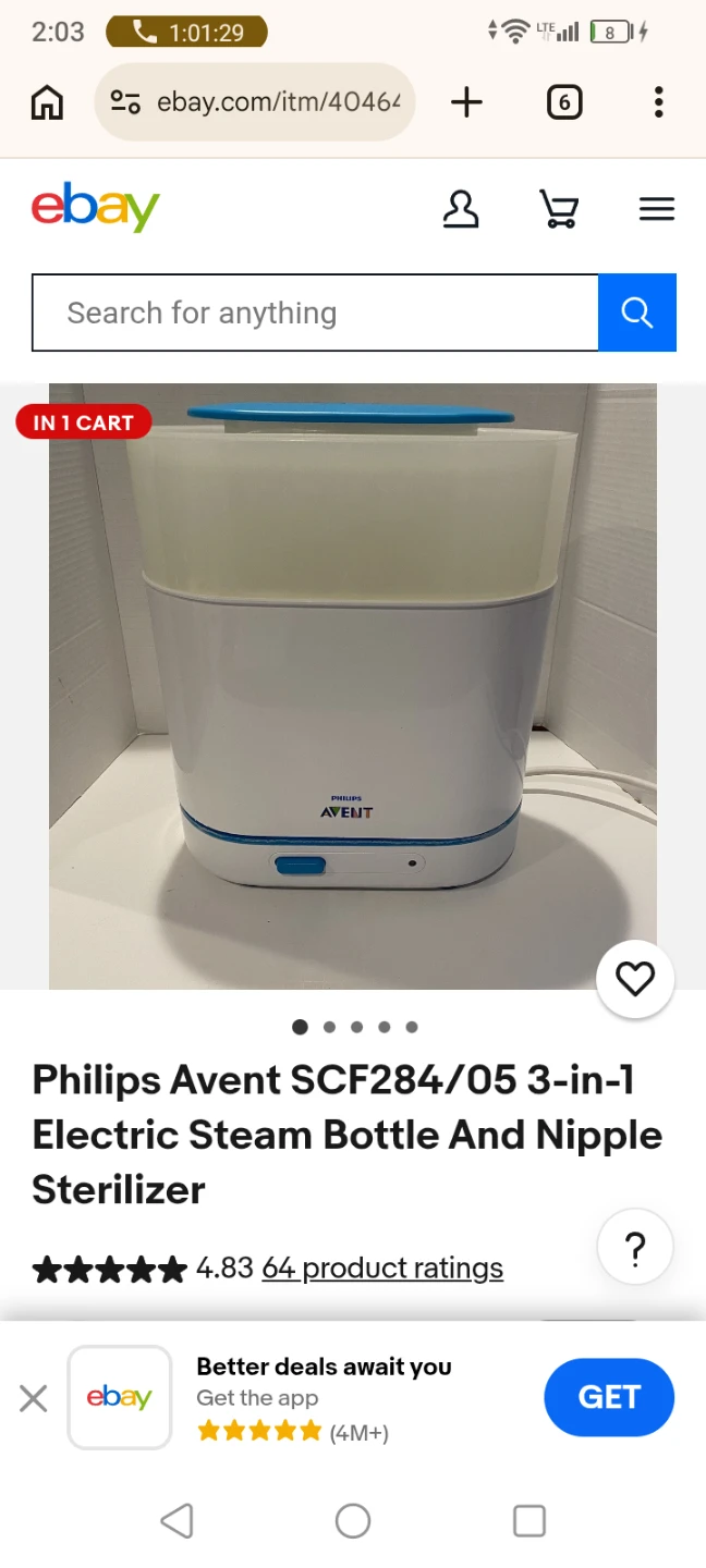 Philips Avent SCF284/05 3-in-1 Electric Steam Sterilizer
