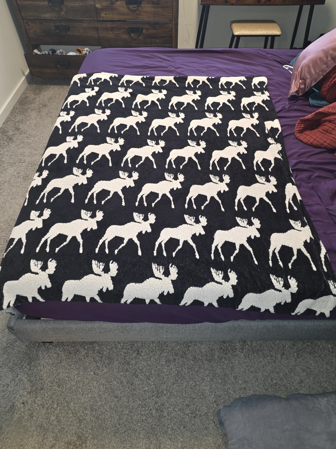 Indigo Moose Sherpa Blanket (Throw Blanket)